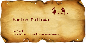 Hanich Melinda névjegykártya